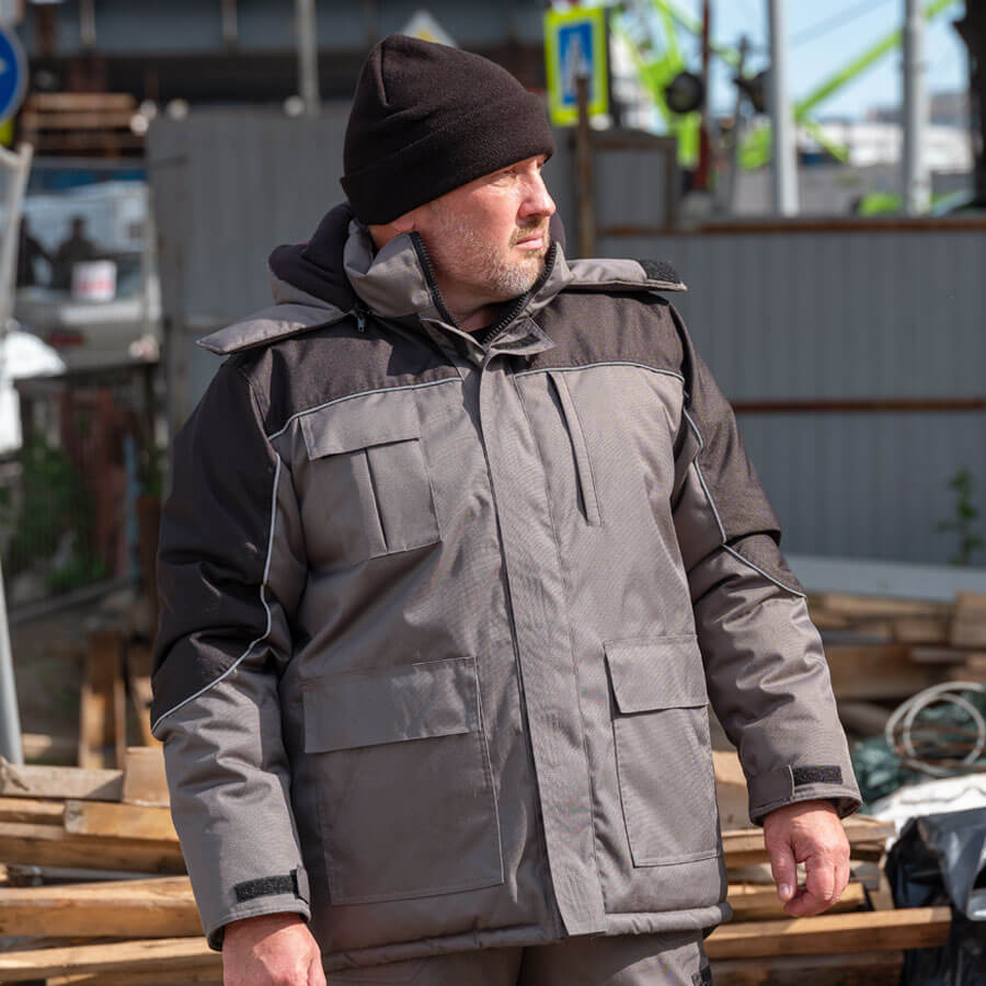 Купить Куртка зимняя рабочая Винтер Балтсейфти (WINTER Baltsafety) серый/черный (PRO-WINTER-Jgb) оптом от производителя